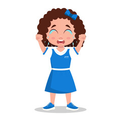 The child is crying, the girl is in tears. Vector illustration