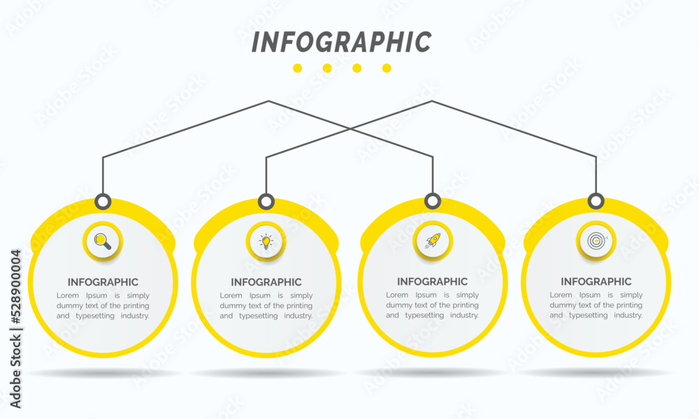 Poster business data visualization. process chart. abstract elements of graph, diagram with 4 steps, option