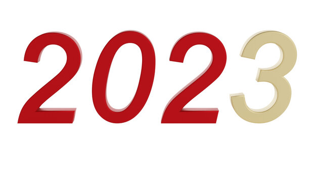 PNG, Trasparente. Illustrazione 3D. Anno nuovo 2023. Capodanno, 2023 in numeri a celebrare l'arrivo del nuovo anno.