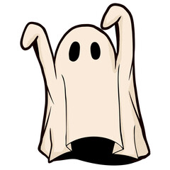 retro ghost halloween cute illustration vintage cartoon ghost cloth