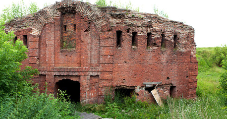 Dilapidated buildings of the Bobruisk fortress. Bobruisk. Mogilev region. Belarus