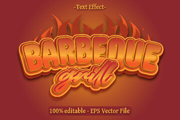 Barbeque Grill Editable Text Effect 3d Emboss Gradient Style Design
