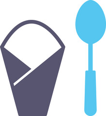 Spoon and Napkin Vector Icon