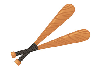 Wooden baseball bat vector illustration isolated on white background