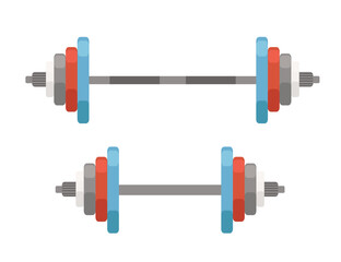 Two barbell dumbbell gym vector illustration isolated on white background