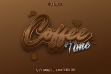 Coffee Time Editable Text Effect 3d Emboss Gradient Style Design