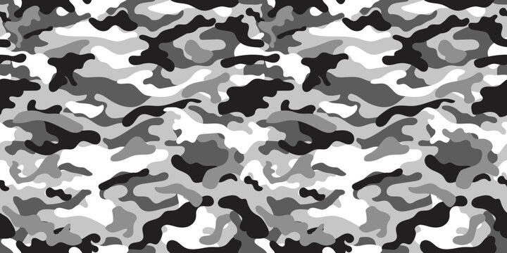 Black, Grey And White Camouflage. Camo Background, Military
