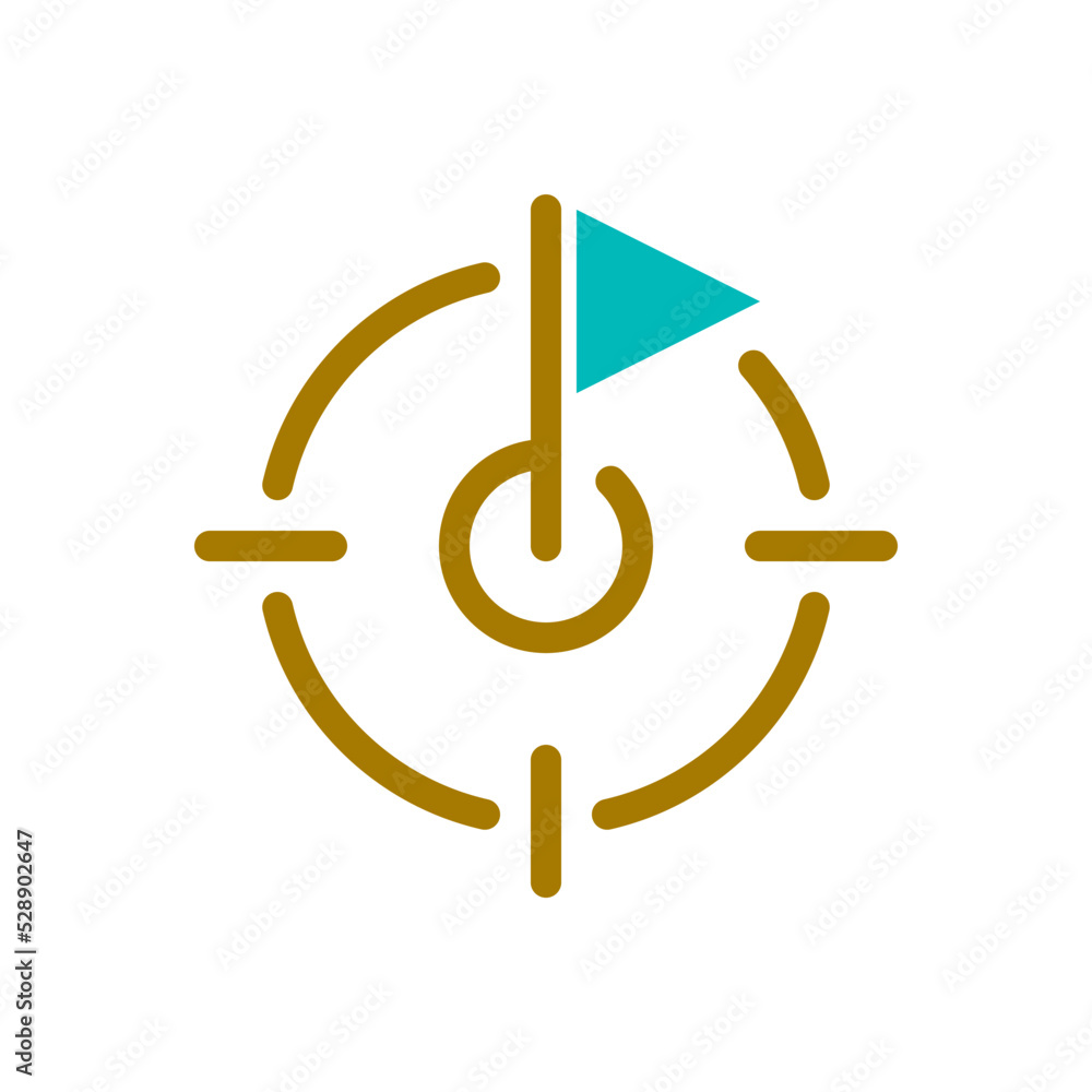 Poster Goal setting flat color ui icon. Steps toward achievement. Making progress. Advancement in school. Simple filled element for mobile app. Colorful solid pictogram. Vector isolated RGB illustration