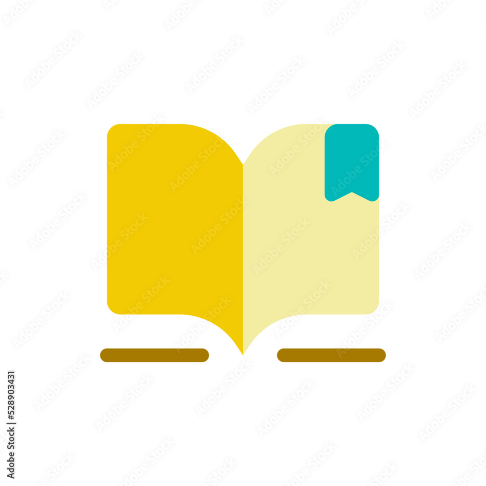 Aufkleber reading e book flat color ui icon. digital library catalog. ebook reader. educational platform. simp