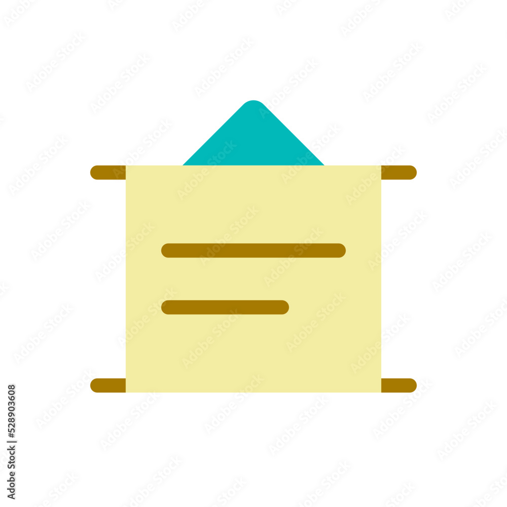 Poster projection screen for presentation flat color ui icon. portable movie screen. hanging poster. simple