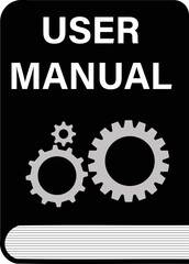 User guide manual icon on white background. book document sign. guidebook symbol. flat style.