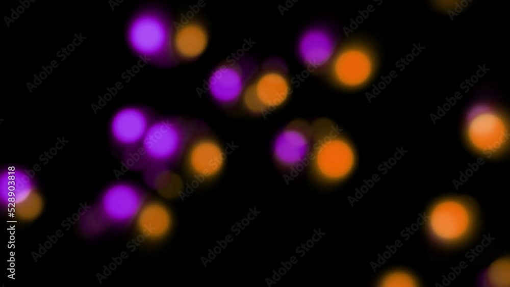 Poster bokeh effect 3d animation abstract background looping animation 4k resolution purple and orange colo