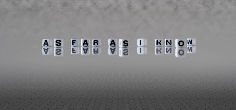 as far as i know word or concept represented by black and white letter cubes on a grey horizon background stretching to infinity