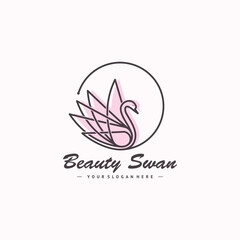 Beauty swan logo design vector with modern concept