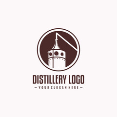 Distillery logo design vector with vintage concept