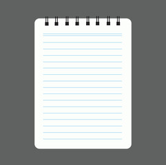 lines spiral notepad. vector illustration