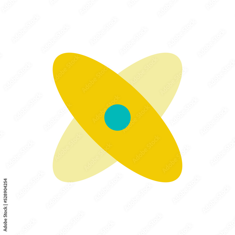 Poster science flat color ui icon. atomic structure. physics and chemistry courses for high school students