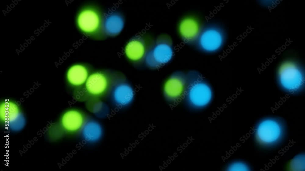 Poster bokeh effect 3d animation abstract background looping animation 4k resolution green and blue colored