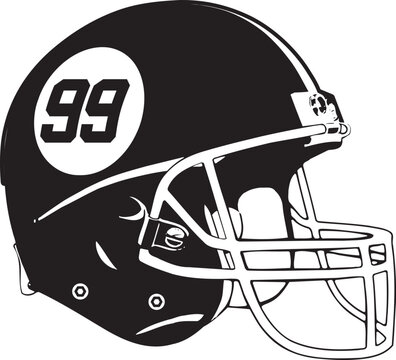 Helmet Football Team, Vector Illustration
