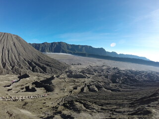 Fototapeta na wymiar Mount Bromo is a place of pride for the people of East Java, which offers exotic views with a soothing cold, 