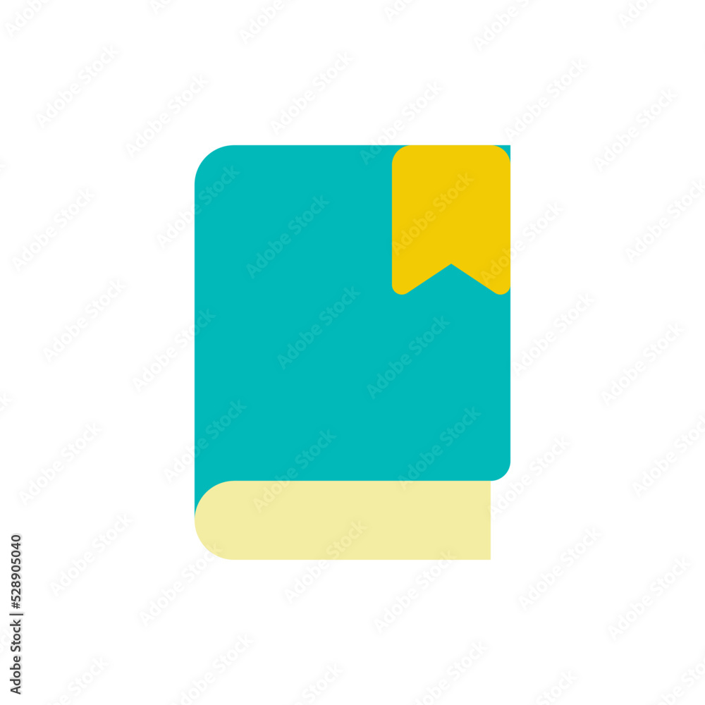 Poster Saving book for future flat color ui icon. Making bookmark. Reading experience. Digital library. Simple filled element for mobile app. Colorful solid pictogram. Vector isolated RGB illustration