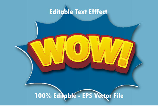 WOW Text Effect 3 D Emboss Gradient style Design