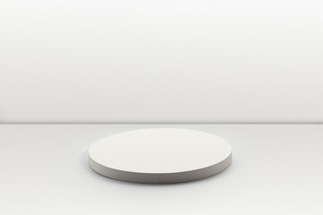 White podiums on white background. Perfect platform for showing your products