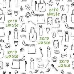 Zero waste concept. Seamless vector pattern.