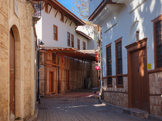 travel to turkey, old town Kaleci. district street view, in Antalya. popualr resort city for tourists.
