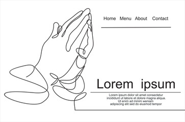 Two Hands Pressed Together in Prayer Position. Action for Prayer, Gratitude, Greeting and Thankful Isolated on White Background