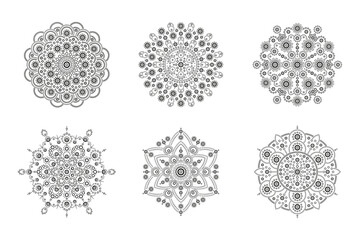 Set of mandala for design or mehndi
