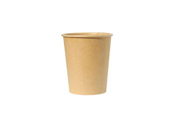 Blank kraft paper cup for ecology product design mock-up.