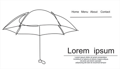 continuous line drawing of umbrella.Accommodation flat vector icon © nikvector