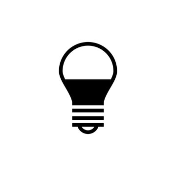 Led light bulb icon isolated on white background
