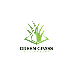green grass logo icon vector design template