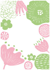 北欧風_花柄縦フレーム