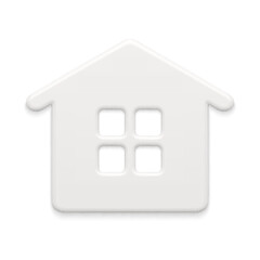 Classic white frozen rustic hut Christmas tree bauble decorative design 3d template vector