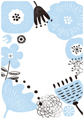 北欧風_花柄縦フレーム