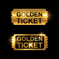 Golden Ticket Logo Vector Illustration