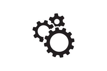 Setting icon vector with work cog gear element. Cogweel mechanism symbol.