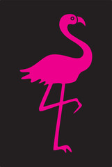  Pink flamingo - vector illustration