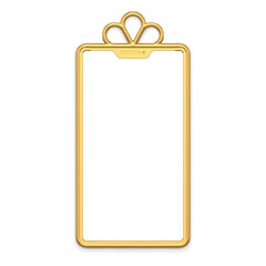 Premium golden glossy smartphone frame contoured rectangle gift box shape for digital marketing