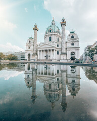 Karlskirche in Vienna, Austria on a sunny day