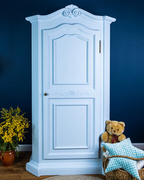 Blue Painted Furniture After Renovation Has Second Life