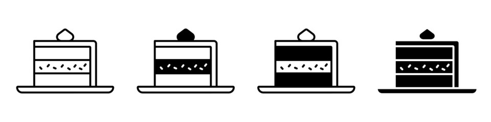 Cake icon vector set. dessert illustration sign collection. sweet symbol or logo.