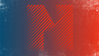 Background, letter N, background with texture, gradient red blue, afflicage texture