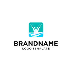 Grass with Lake Logo Vector Abstract Business