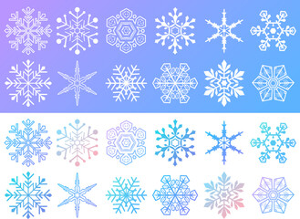 雪の結晶セット_ベクターイラスト