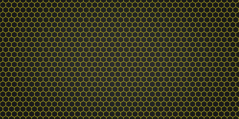 Yellow hexagon and black background