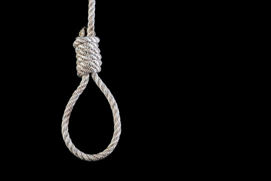 Hangmans Noose Isolated Against a Black Background